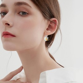 YFN Cat Earrings for Girls Sterling Silver Cup Cat Dangle Earrings Gifts for Women Mother Daughter (cup)