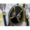 Aesthetic Design Crossed Infantry Rifle Bolo Tie w. Braided Leather