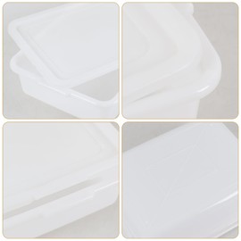 Doryh 12-Pack 13 L Commercial Bus Tub with Lid, Plastic Dishpan Tub, White