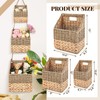 Cinnvoice Set of 3 Wicker Wall Magazine Basket, Magazine Holder