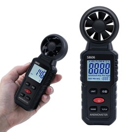 Tolesum 3 in 1 Digital Wind Gauge, Handheld Anemometer with Measurement of Wind Speed, Temperature, Windchill Wind Speed Meter Gauge for Surfing/Drone/HAVC/Sailing