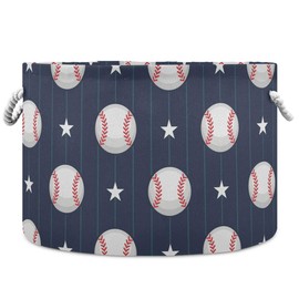 DOMIKING Large Storage Basket for Toys Basketball Baseball Sport Storage Bin Box Laundry Basket for Home Decor, Pet Toy, Blankets