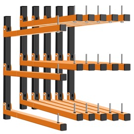 Cyhwealth Lumber Rack Wall Mount, Heavy Duty Wood Storage Racks, 9-Level System Garage Shelving, 1140 Lb Capacity Organizer Shelves, Orange Hanging Shelf For Indoor & Outdoor Use, 6 Pack