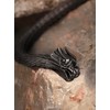 HAQUIL Viking Dragon Bracelet, Antique Oxidized Steel Ouroboros Jormungandr Link