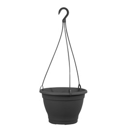greemotion Lea Hanging Basket, Plastic Hanging Flower Pot in Anthracite, Diameter 25 cm