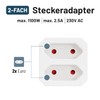 greate. greate 3X Doppelstecker fr Steckdose 2fach bis zu 1100W