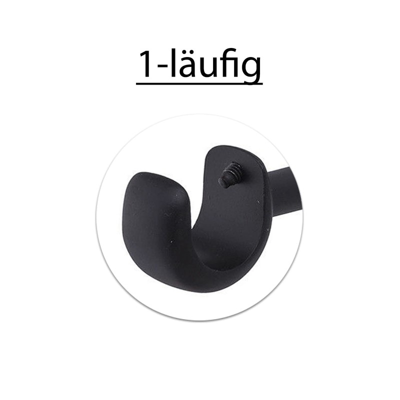 MDEKOR Wall Bracket 1-Track Black Matt R Wall Bracket with