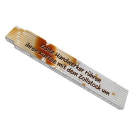 Wooden Metre Stick with Saying "Echte Handwerker rühren ihren Kaffee mit dem Zollstock um um " Echte Handwerker rühren ihren Kaffee mit dem Zollstock um um um als lustige Geschenk für Papa oder