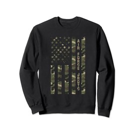 Air Force JROTC United States Distressed Camo w US Flag Sweatshirt