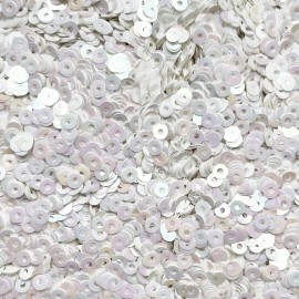 SequinsUSA 3mm Flat Sequins White Rainbow Iris Shiny Opaque Medium Hole
