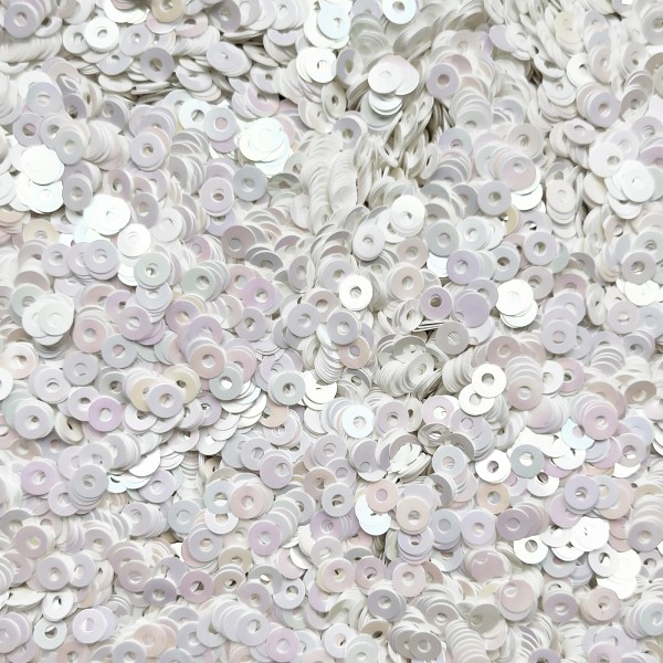 SequinsUSA 3mm Flat Sequins White Rainbow Iris Shiny Opaque Medium
