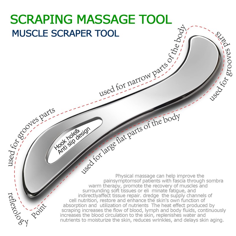 BYYDDIY Hang Stainless Steel Gua Sha Muscle Scraper Tools,Scraping Massage