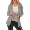 501 Women's Long Blazer (A-15) - gray Plain, size: xl