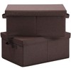 HOONEX Linen Foldable Storage Bins with Lids, 2 Pack, Storage