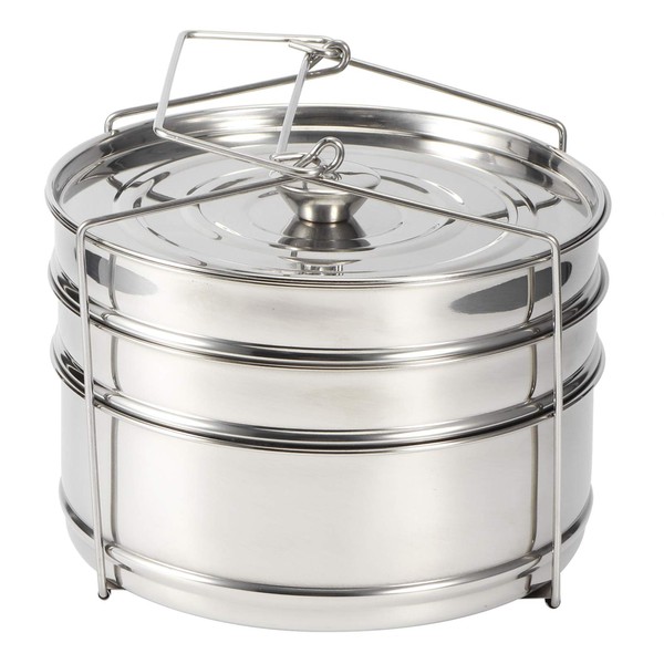 QANYEGN 3 Tier Stackable Insert Pans, Stainless Steel 3 Tier