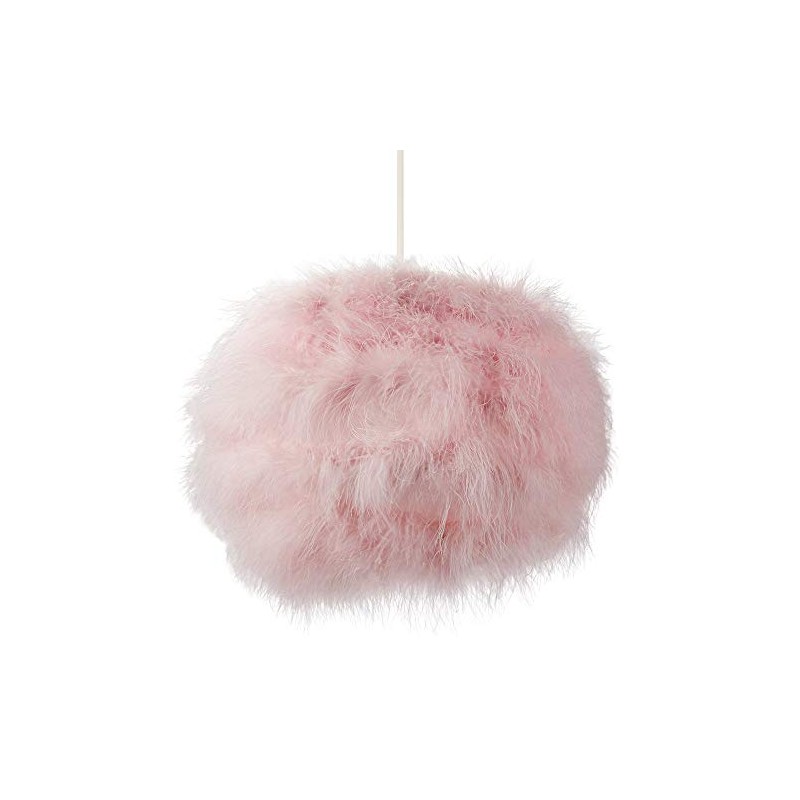 Modern and Distinctive Small Real Pink Fluffy Feather Decorated Pendant