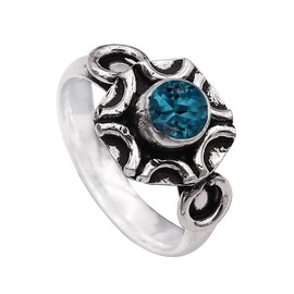 Londoner blauer Topas im Labor gezüchtet Edelstein-für Herren und Damen, alle Größen, 925 Sterling Silber Band Ring, Geschenkartikel, Schmuck TSR1006AT_6 (52 (16.6))