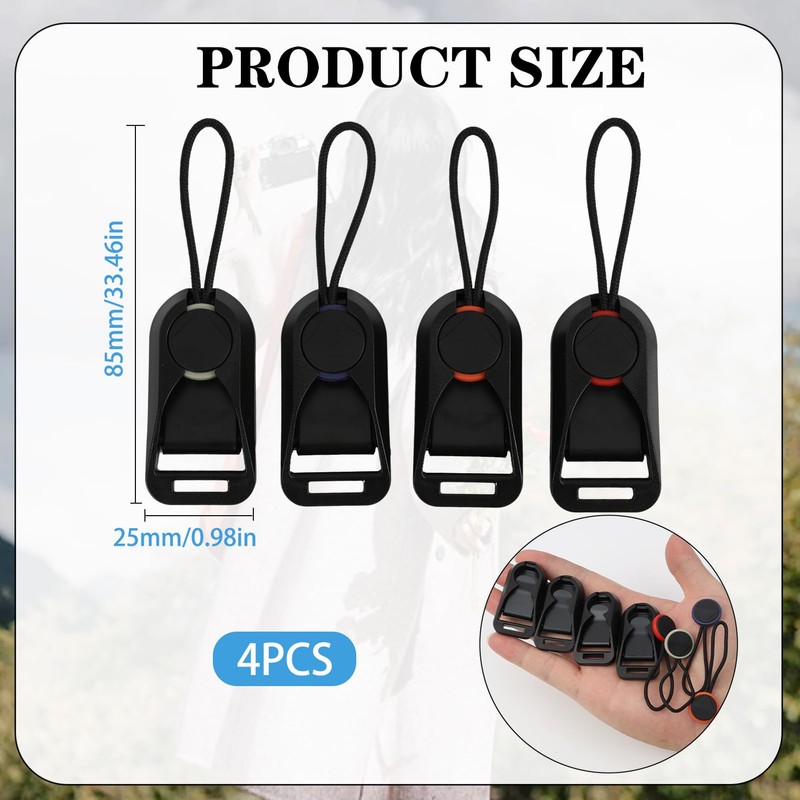 4 PCS Kameragurt Schnellverschluss, Kompatible Ankerschlaufen für DSLR/DSLM, Schnellverschluss und