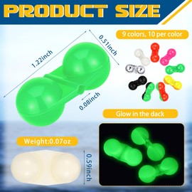 WinnerWhy 90 Pcs Fishing Double Rattle Beads Fishing Attractor Portable Catfish Rattles Plastic Fishing Beads Fishing Bells Catfishing Tackle Accessories for Catfish Bass Pompano(Mixed Colors)