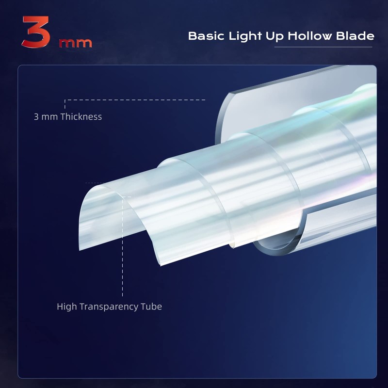 DAMIENSABER RGB Light Saber Blade, Basic Light Saber Blade Hollow