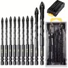 Sharpro 10Pcs Masonry Concrete Drill Bit Set for Tile,Ceramic, Bricks,