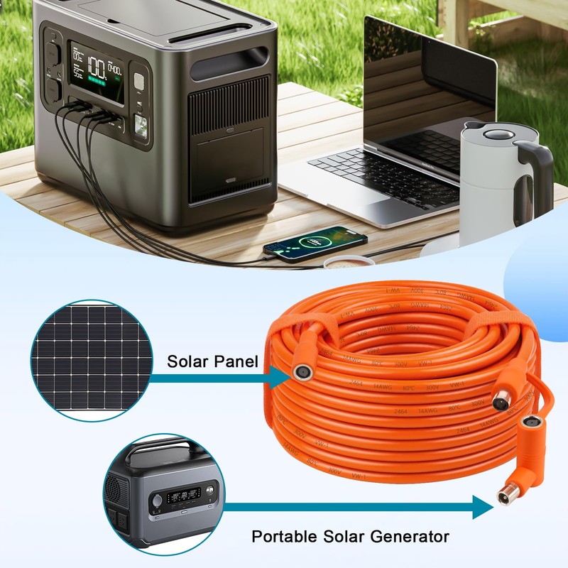 14AWG DC Solar Panel Power Wire 75FT, 14AWG 8mm DC