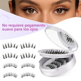 vantisan Pestañas Magneticas Naturales, Pestañas Postizas, Pestañas Magnéticas con Aplicador de Pestañas, Reutilizables, Fáciles de Aplicar, Sin Pegam