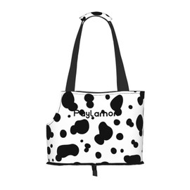 Paylamon Compatible Small Cat & Dog Portable Shoulder Bag, Collapsible Travel Pet Tote Bag, puppy carrier for Carrying on Planes, Buses, Subway (Cow Print)