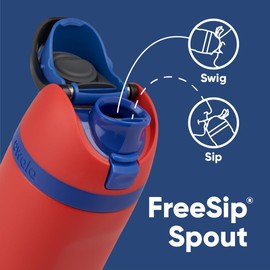 Owala FreeSip - Botella de agua aislada de acero inoxidable con pajita, botella de agua deportiva sin BPA, ideal para viajes, 24 onzas, Iron Man