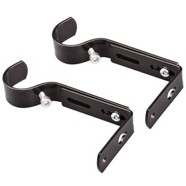 Curtain Rod Bracket Set of 2 for 7/8 or 1 Inch Rods, Adjustable - Oil Rubbed Bronze