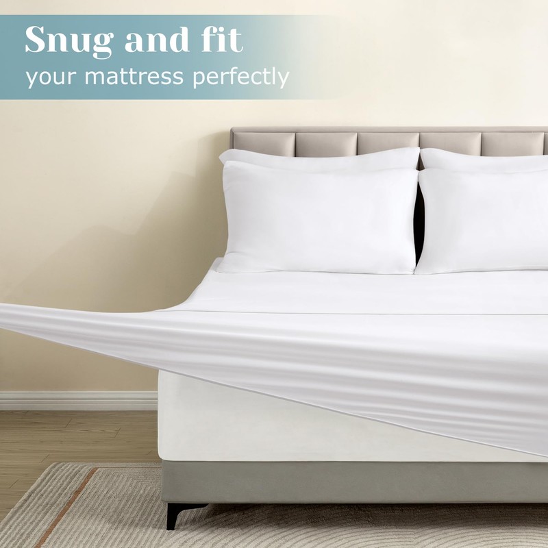 BYSURE Jersey Knit King Size Sheets Set 6 Pieces, Stretch