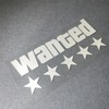 Wanted Car Decal with 5 Stars, 7 x 3.26 inches,