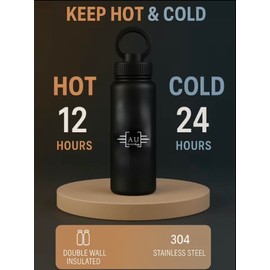 AuraLite 32oz Stainless Steel Water Bottle, Double Wall Vacuum Insulated, 18/8 Pro Grade, BPA-Free, Leak Proof Lid (Navy Blue, 32oz)