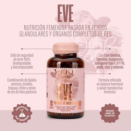 YEKE EVE - Suplemento Femenino A Base De Tejidos Uterinos, Tiroides, Riñón, Tráquea Y Sesos De Res - 100% Orgánico Y De Libre Pastoreo De Inicio A Fin