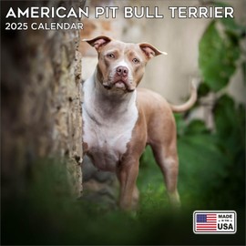 2025 American Pitbull Terrier Calendar - Dog Breed Wall Calendar - 12 x 24 Open - Thick No-Bleed Paper - 14 Month Planner Calendar Organizing & Planning
