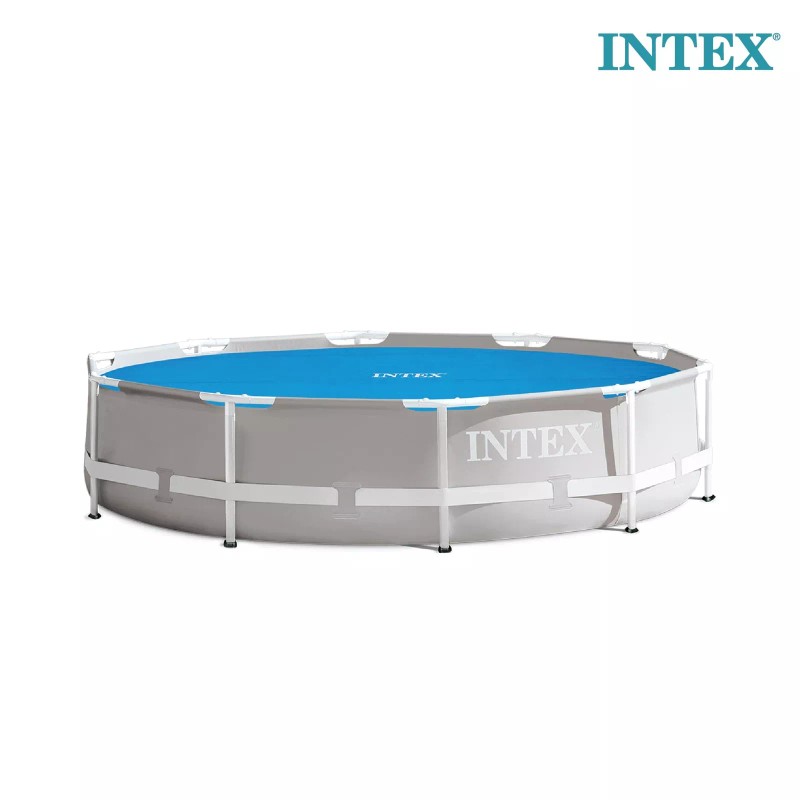 Intex 10 Foot Round Blue Solar Pool Cover Easy Use