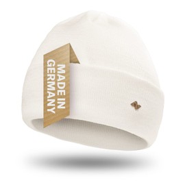 NYTTED® Merino Hat Made from 100% Finest Merino Wool for Men and Women, Cuddly Soft and Very Warm, Merino Beanie, Winter Hat, Wool Hat, Knitted Hat, Wool White, Einheitsgröße