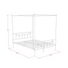 East West Furniture ATQCBLK Anniston Canopy Bed with Deluxe Style