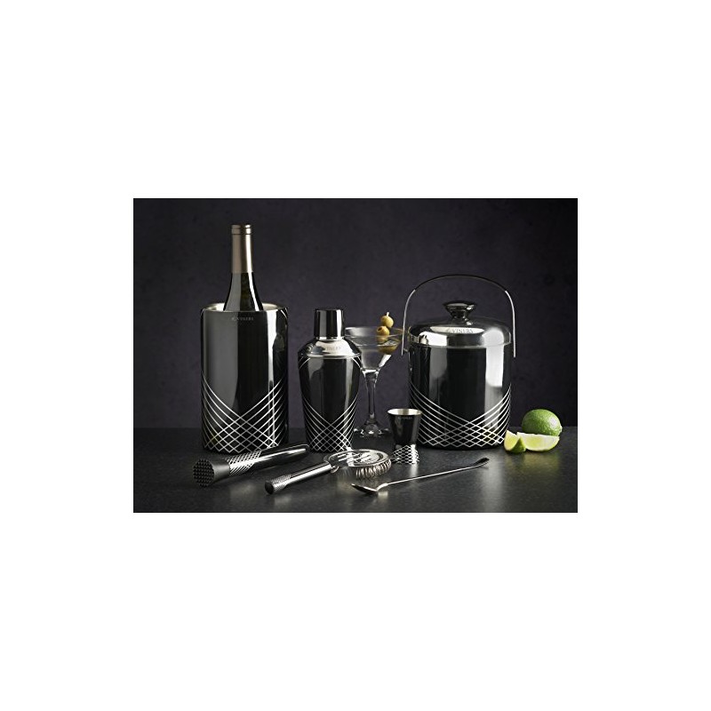Viners Barware Collection Muddler, Stainless Steel, Black, 27.3 x 6.1