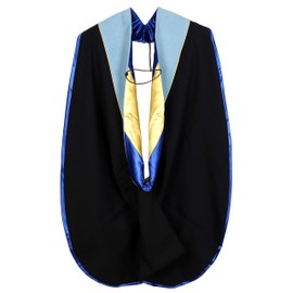 Newrara Graduation - Capucha de doctorado unisex, Skyblue Royal Gold, Medium
