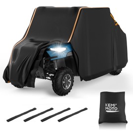 KEMIMOTO 420D Waterproof UTV Cover 4-6 Seater Compatible with Polaris Ranger Crew XP 1000 General RZR XP 4 Talon Pioneer Teryx 4 Uforce U10 Pro XL 2025 with Reflective Strips Easy Use Cover Medium