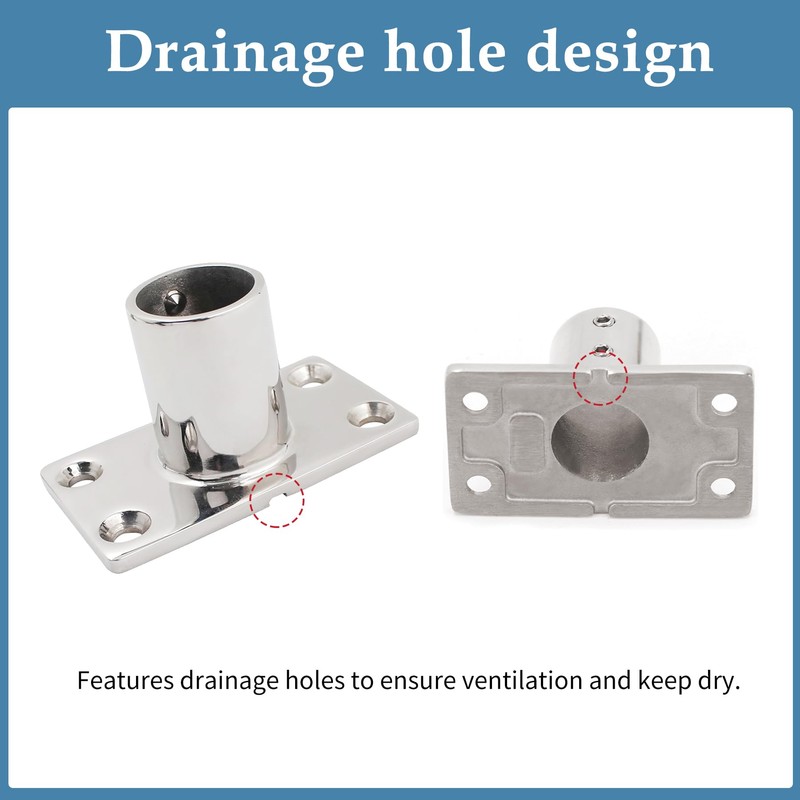 YANYUCB Boat Hand Rail Fittings,316 Stainless Steel Rectangular 90 Degree