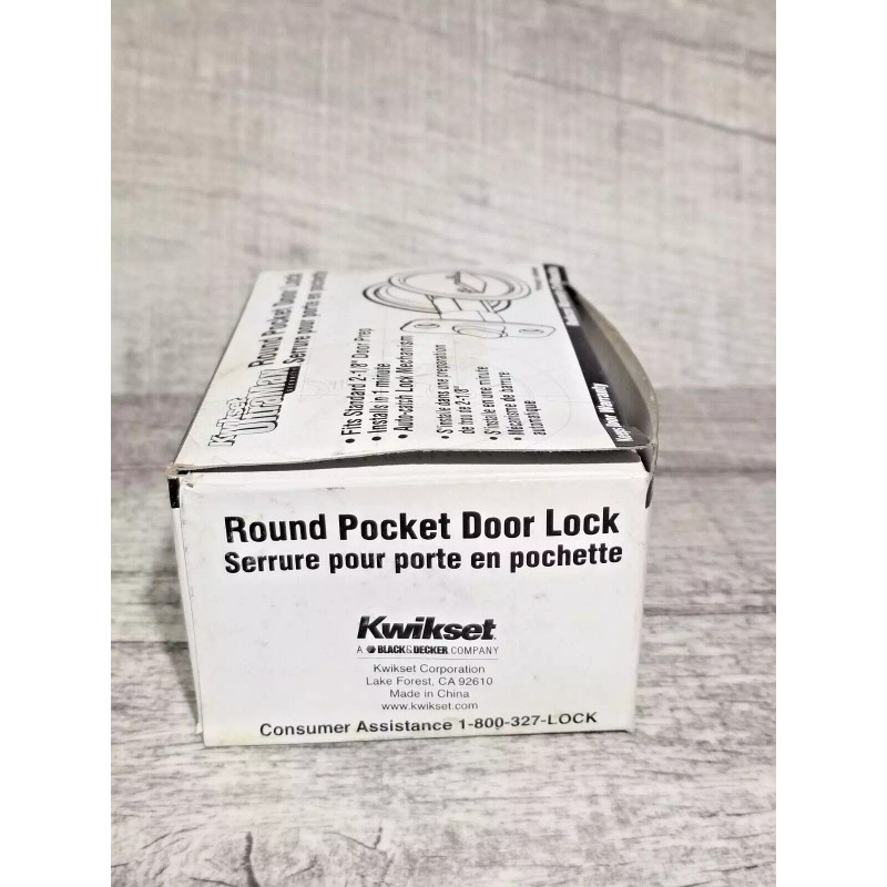 Kwikset 93340-001 Kwikset Round Pocket Door Passage Lock 334 10B