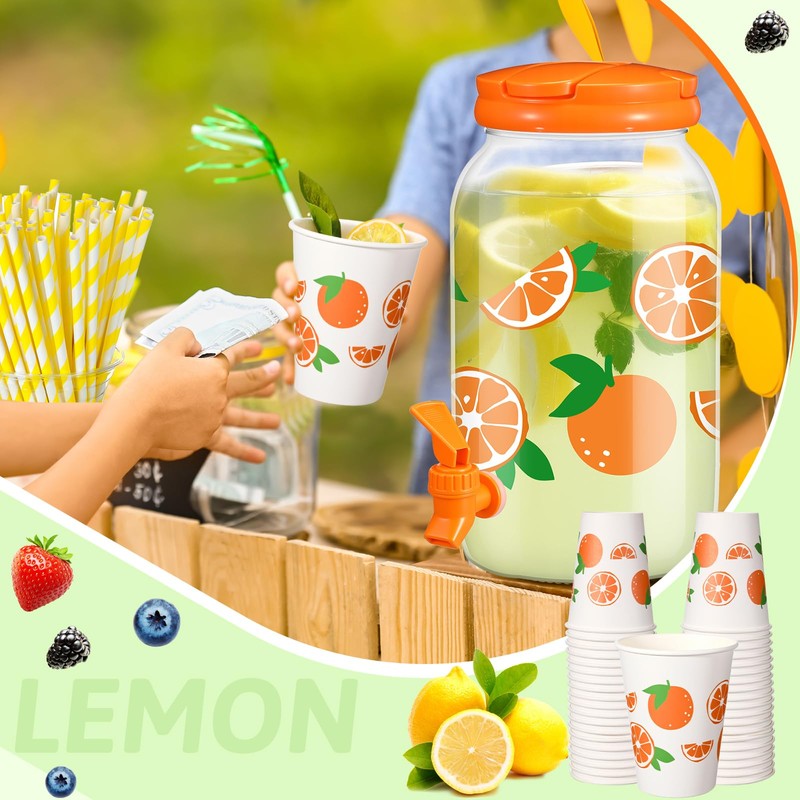 Umigy Tree Clear Plastic Drink Dispenser with 20 Pcs 12