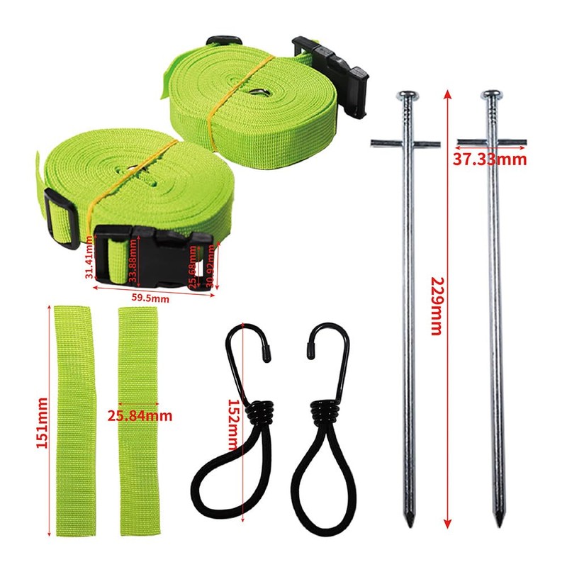 Compatible with Kampa Dometic Awning Storm Straps Tie Down Kit