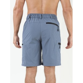 Suwangi Men's Cargo Hiking Shorts Outdoor Lightweight Quick-Dry Shorts Golf Walking Climbing Fishing Short with Zipper Pockets Cobalt Blue