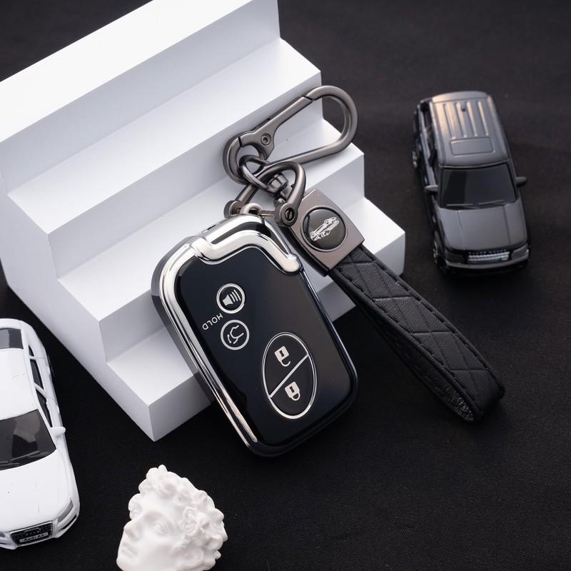 Flensent Key Fob Cover with Keychain for Lexus RX350 RX450