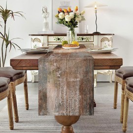 Tischläufer Herbst Modern 33 x 183 cm Tischläufer Leinen Winter Weihnachts Dekoration Tischläufer Braun Malerei Tischde Saisonnal Küche Tisch Dekoration Drinnen Urlaub Party Dekor