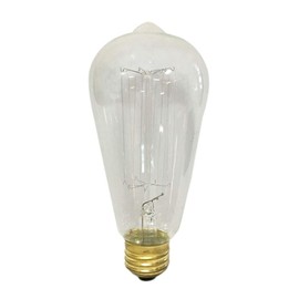 Royal Designs Clear Glass Vintage Decorative Antique Edison Style Incandescent S21 Light Bulbs, E26 Medium Brass Base, 130V, 60 Watts, Set of 6, LB-4001-6G