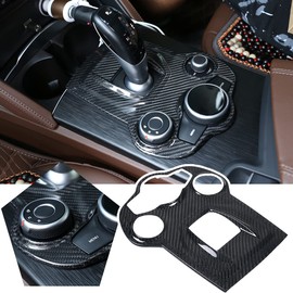 YUECHI Real Carbon Fiber for Alfa Romeo Giulia Stelvio 2017 2018 2019 Car Interior Center Console Gear Shift Panel Cover Trim